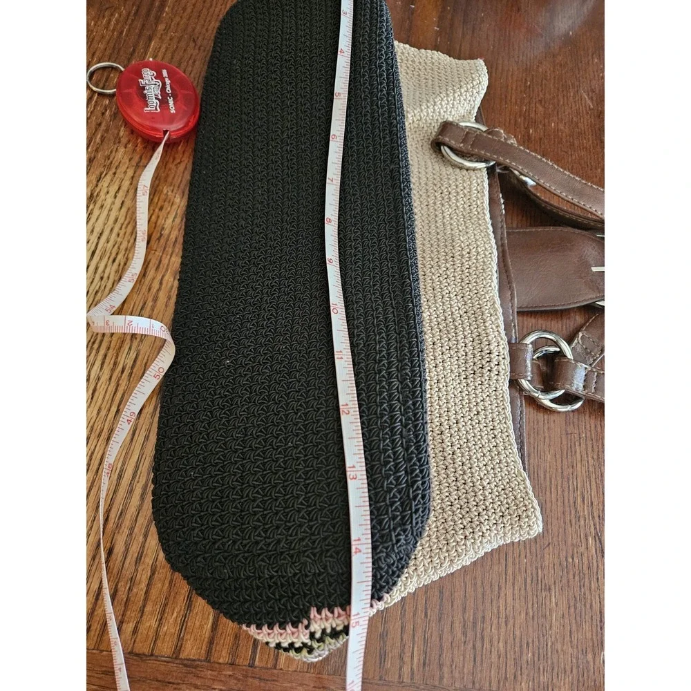 Hobo‎ Style Vintage Tan Purse With Color Stripes Snap Closure Shoulder Bag